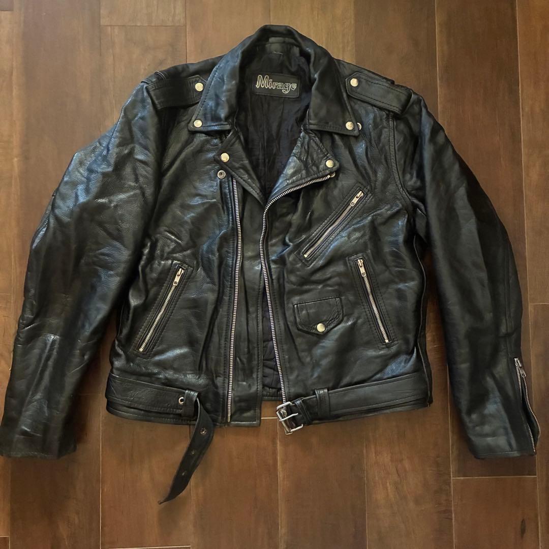 80s vintage mirage レザーダブルライダースジャケット 古着