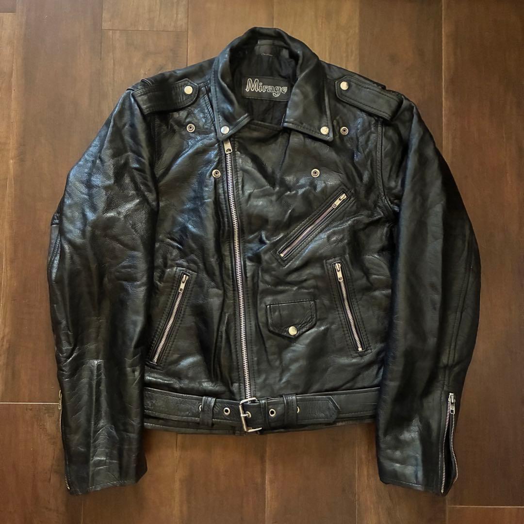 80s vintage mirage レザーダブルライダースジャケット 古着
