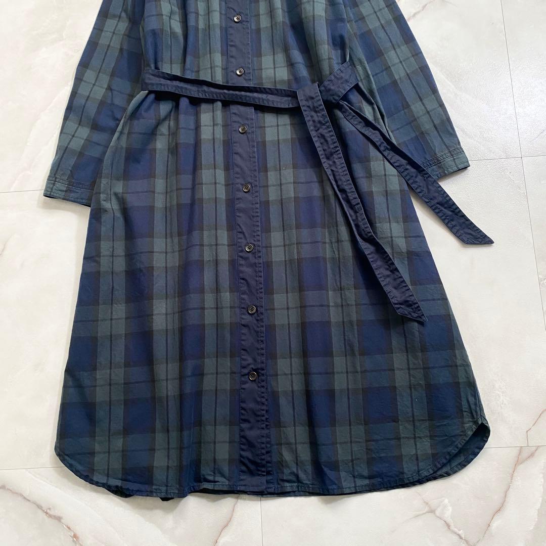 A18607 美品 NON NO ノンノ シャツワンピース ブラックウォッチ
