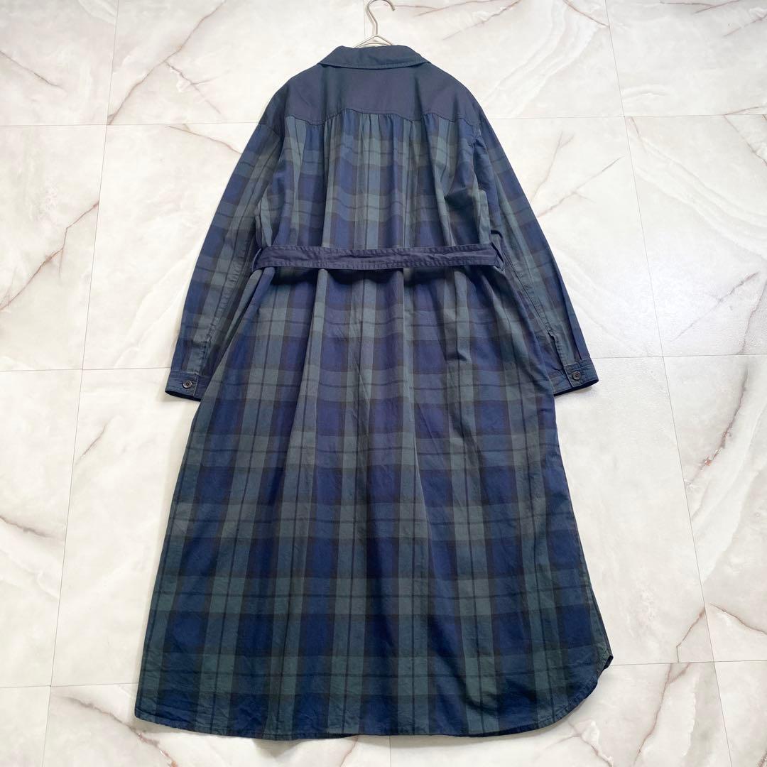 A18607 美品 NON NO ノンノ シャツワンピース ブラックウォッチ