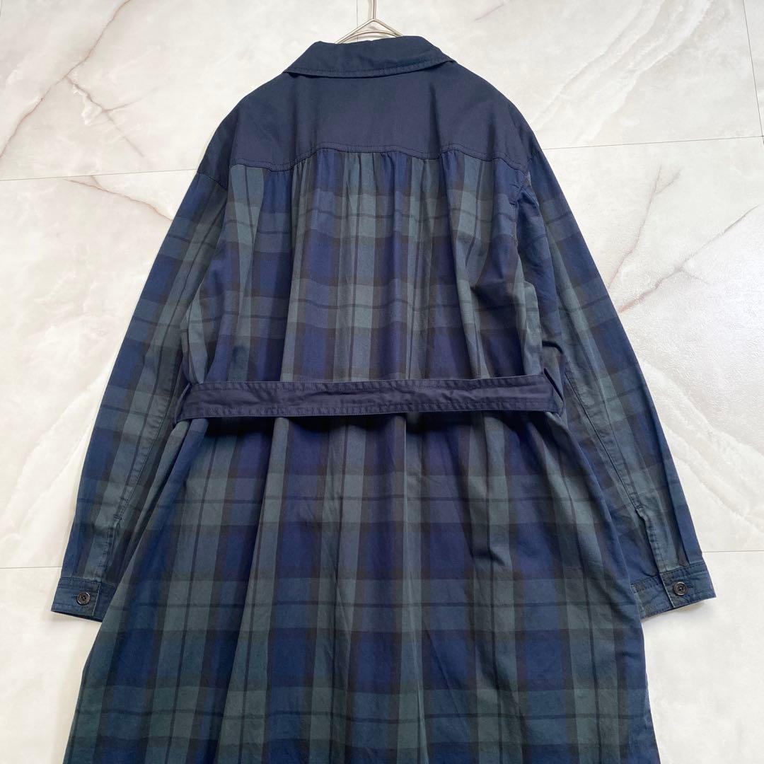 A18607 美品 NON NO ノンノ シャツワンピース ブラックウォッチ