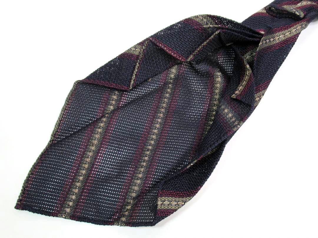 TIEYOURTIE タイユアタイ セッテピエゲ ニット調ストライプ ネイビー系