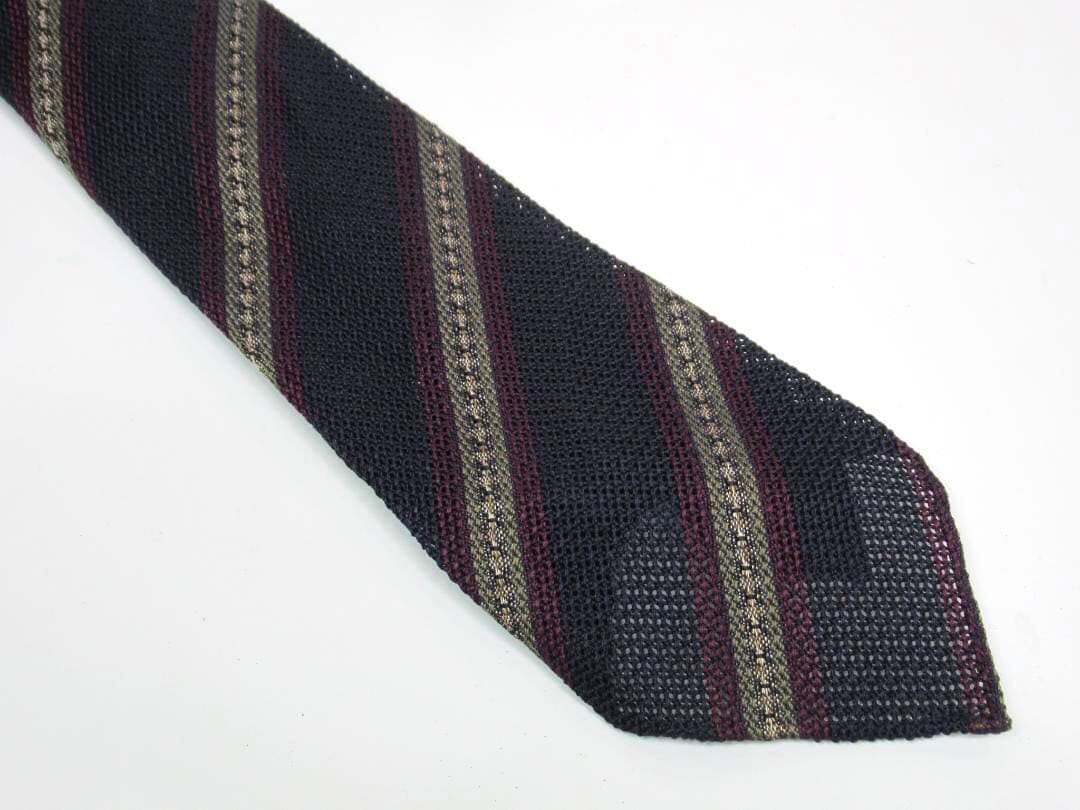 TIEYOURTIE タイユアタイ セッテピエゲ ニット調ストライプ ネイビー系