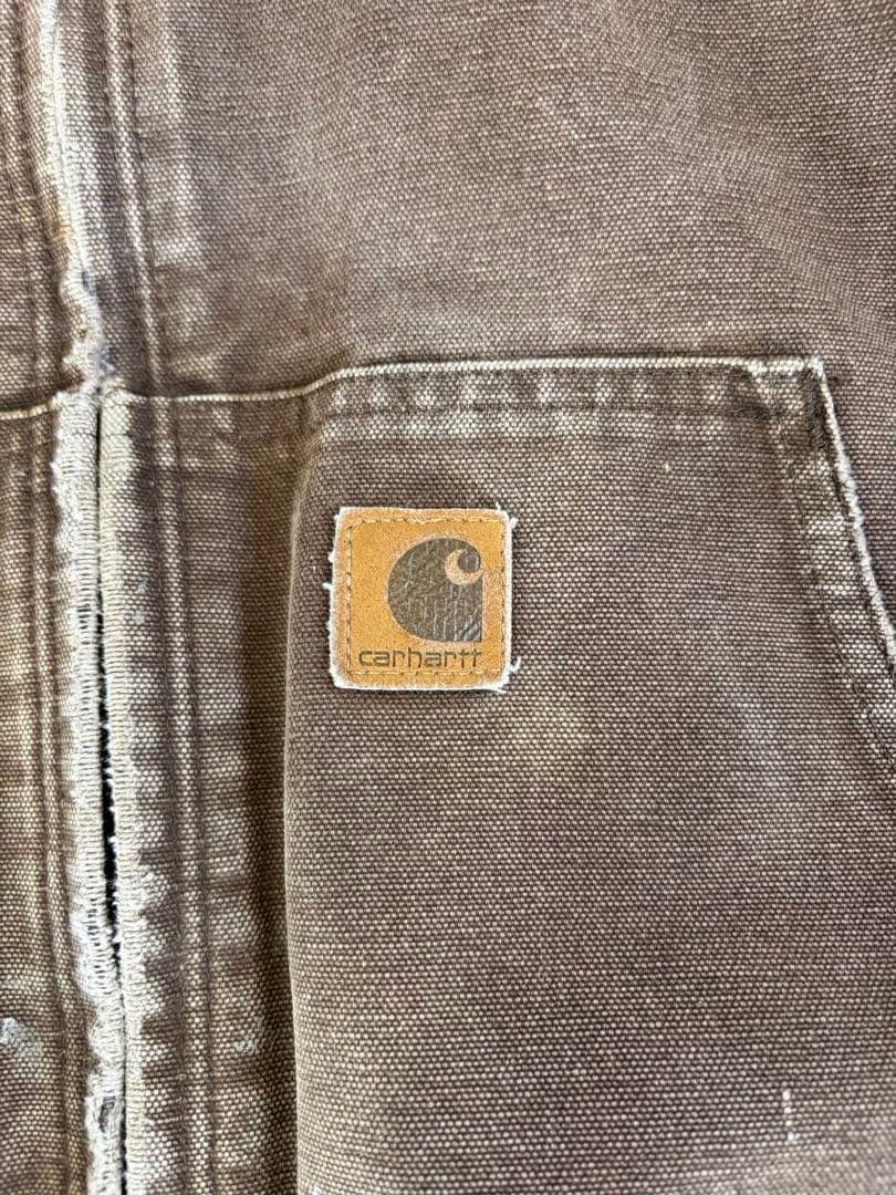 Carhartt アクティブジャケット数原龍友着用 ダメージ フェード ブラウン