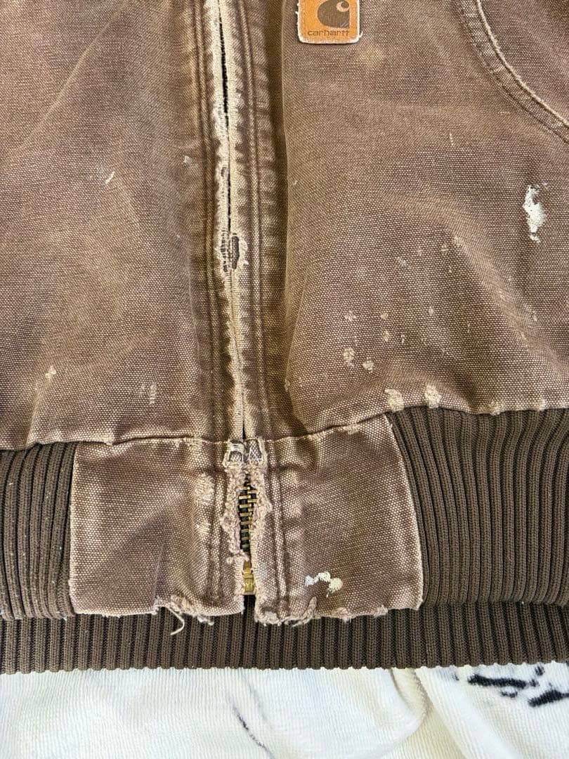 Carhartt アクティブジャケット数原龍友着用 ダメージ フェード ブラウン