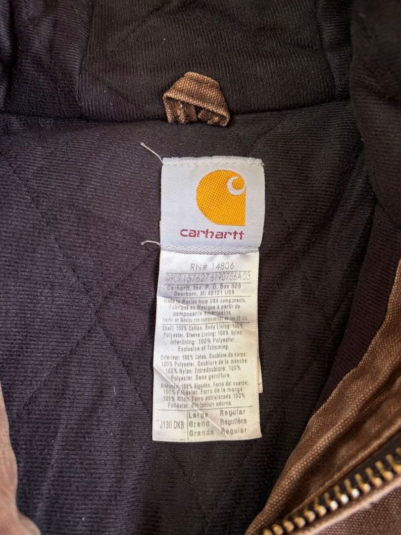Carhartt アクティブジャケット数原龍友着用 ダメージ フェード ブラウン