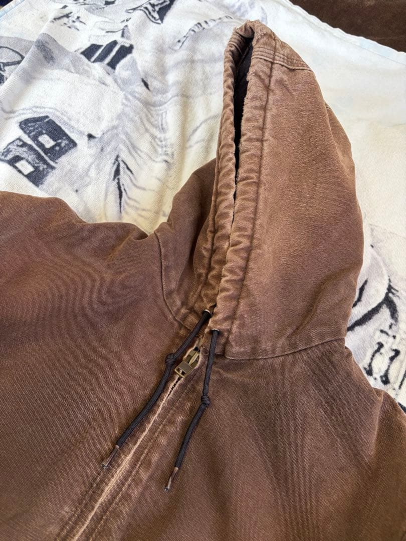 Carhartt アクティブジャケット数原龍友着用 ダメージ フェード ブラウン