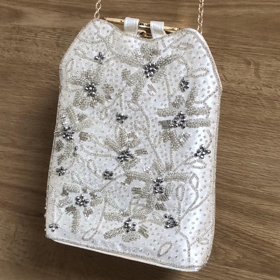 【美品】2WAY仕様リングハンドルビジューバッグ