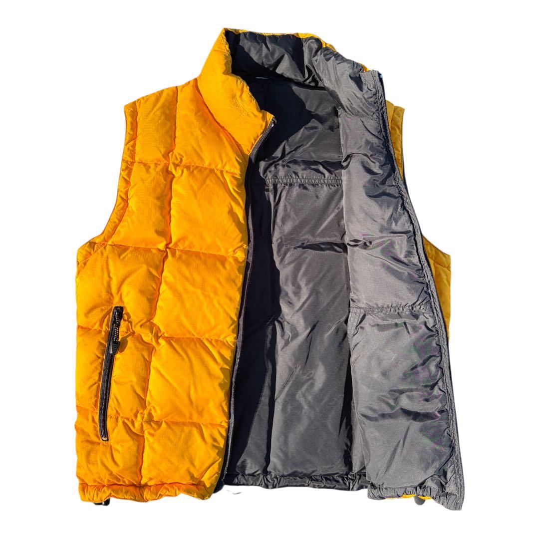 90s Old Gap リバーシブル　ダウン　ベスト　黄色　黒　ポーカーズ