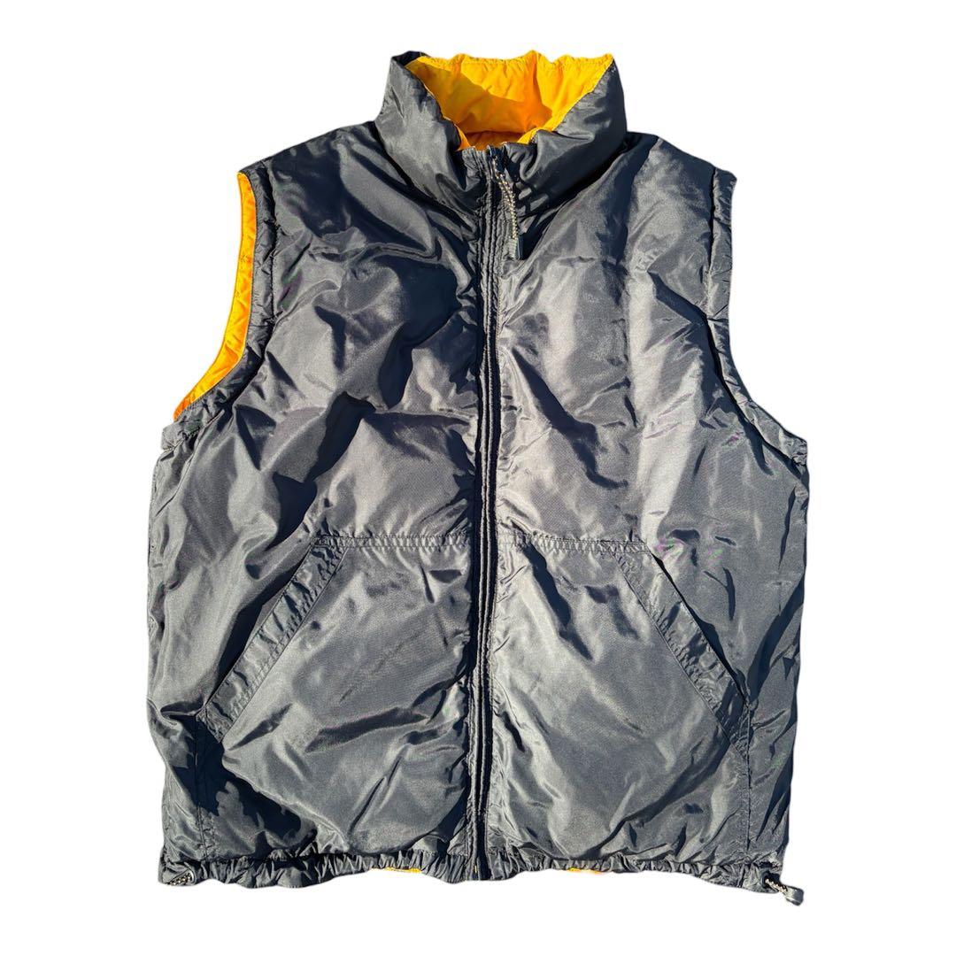 90s Old Gap リバーシブル　ダウン　ベスト　黄色　黒　ポーカーズ