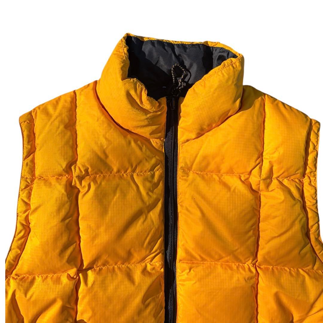 90s Old Gap リバーシブル　ダウン　ベスト　黄色　黒　ポーカーズ