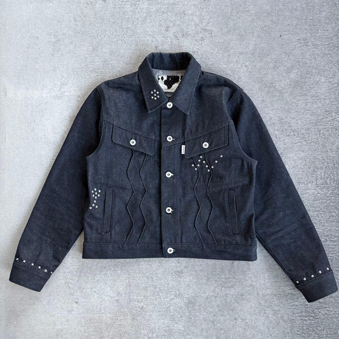 BADWAY Classic Studs Denim Jacket ブラック　M