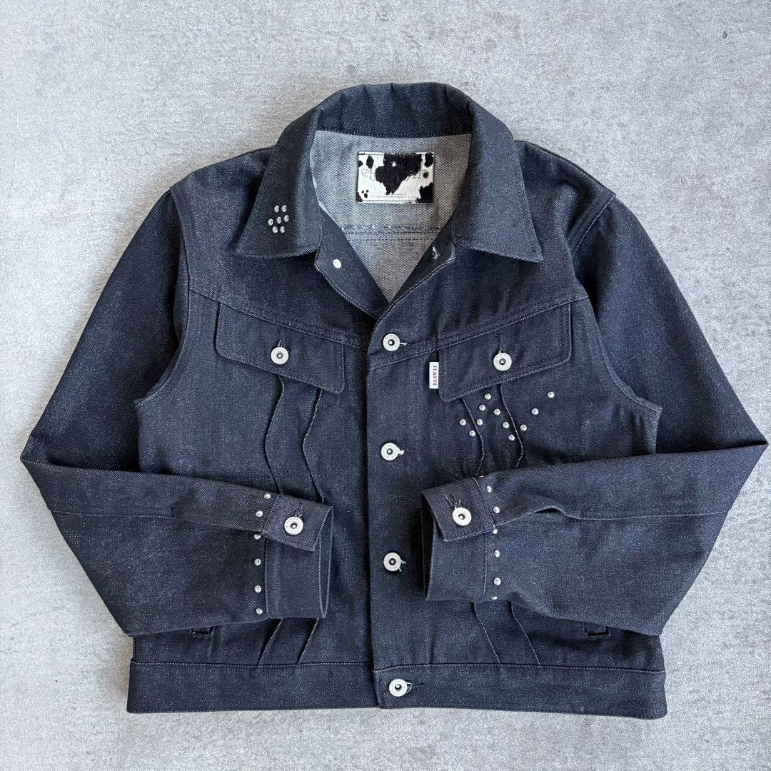 BADWAY Classic Studs Denim Jacket ブラック　M