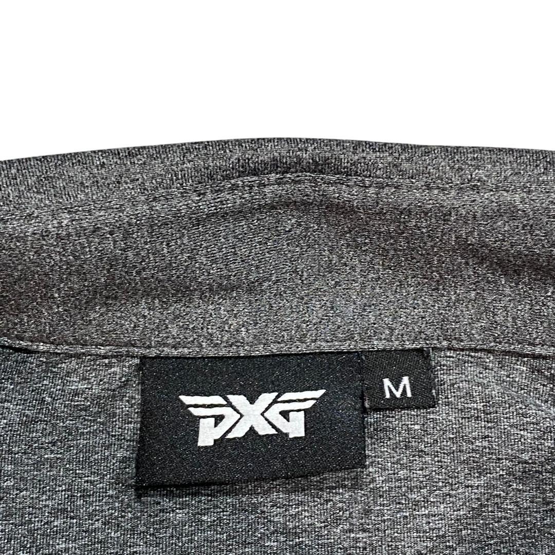 PXG ピーエックスジー 長袖 ストレッチ ポロシャツ M グレー ゴルフ