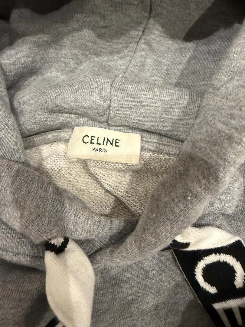 CELINE グレー フード付きパーカー Sサイズ
