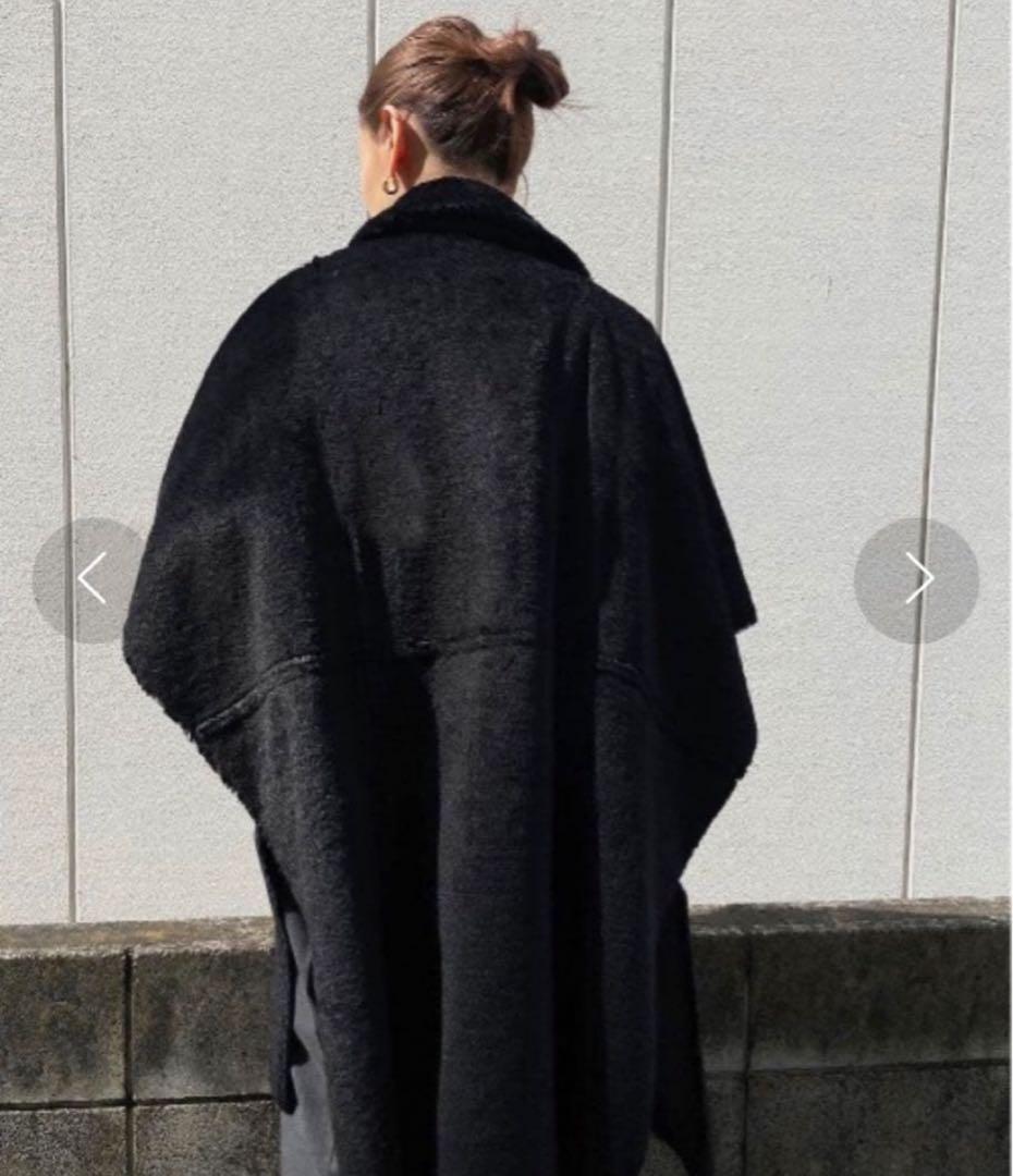 【可愛い】AMERI リバーシブル ボア ポンチョ　コート ムートン 美品 黒