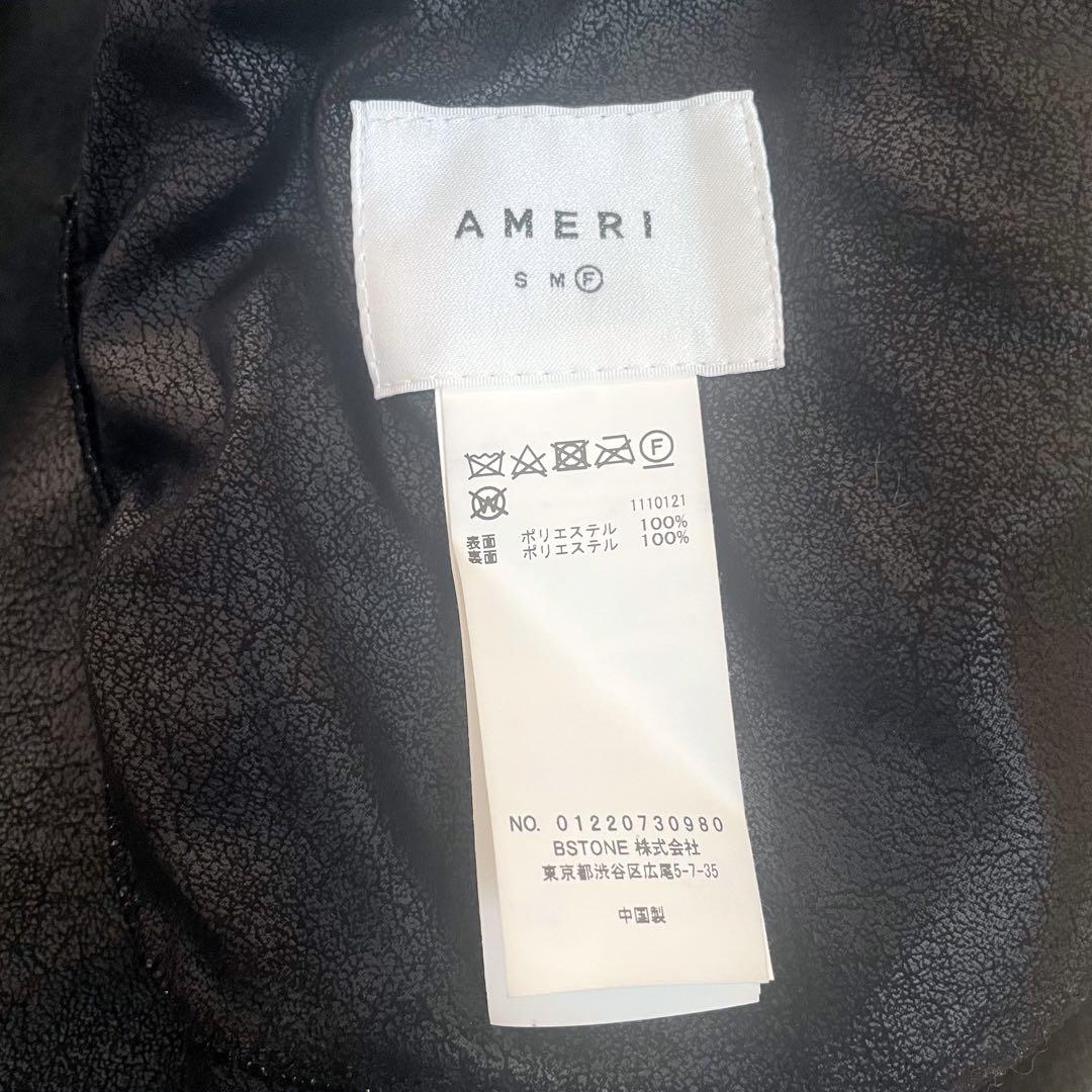【可愛い】AMERI リバーシブル ボア ポンチョ　コート ムートン 美品 黒