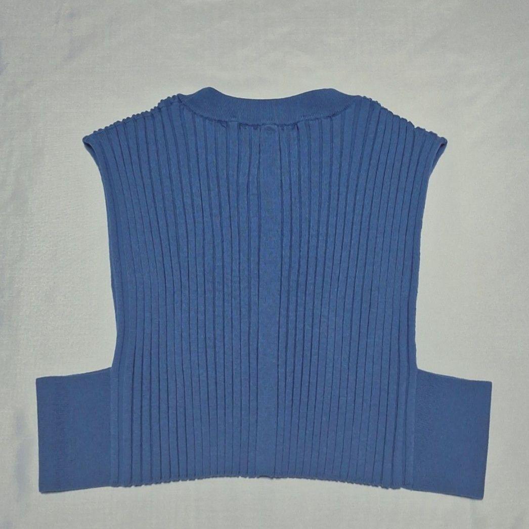 ハイク ニットベスト HYKE WIDE RIBBED ワイドリブ クロップド