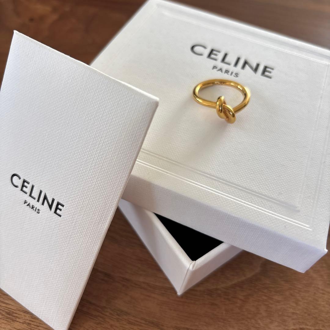 CELINE ノット リング / ゴールドフィニッシュ ブラス　52