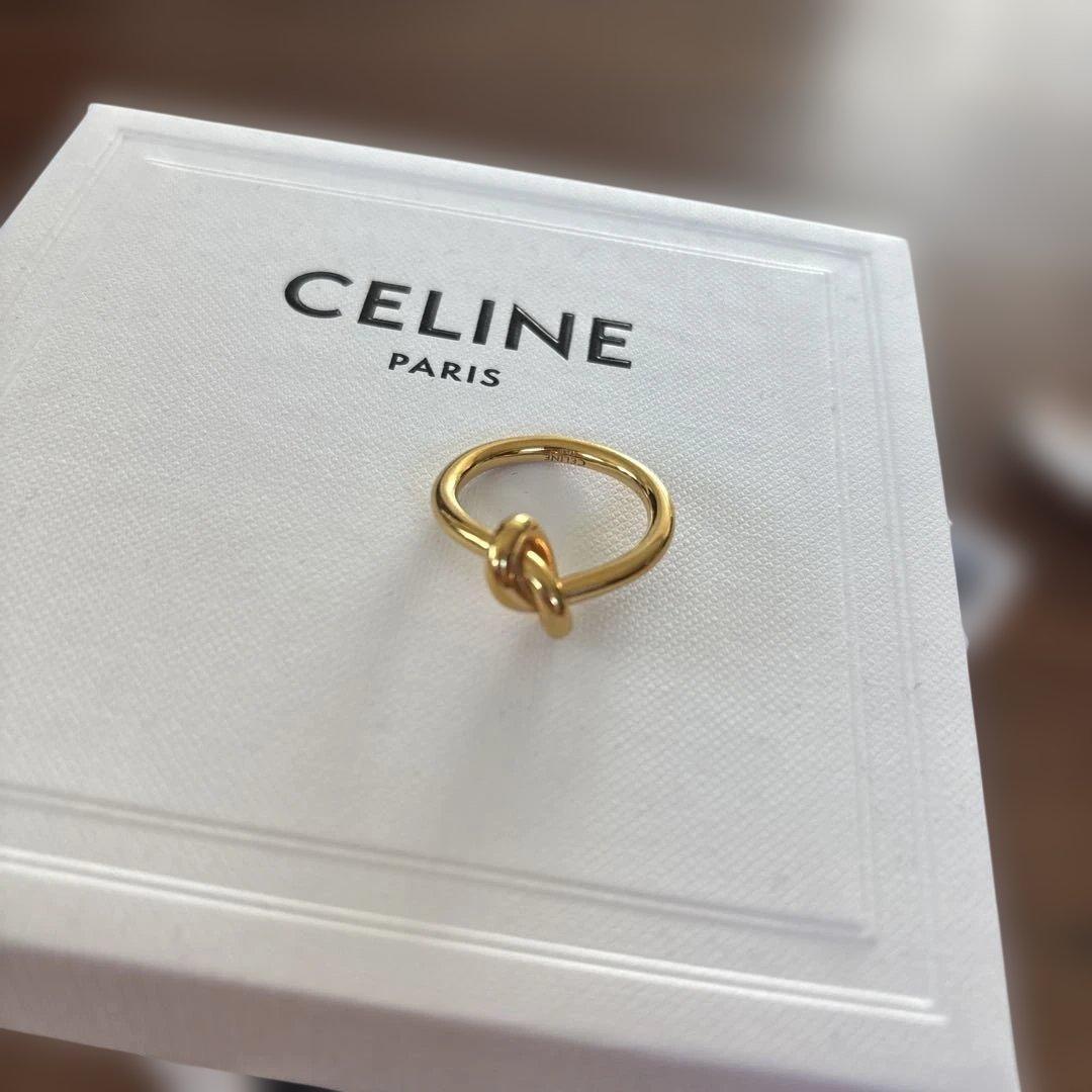 CELINE ノット リング / ゴールドフィニッシュ ブラス　52