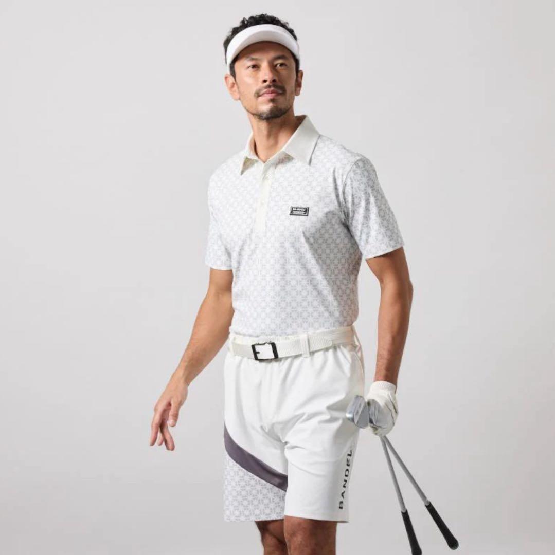 【新品・タグ付き】BANDEL メンズ ショートパンツ ホワイト グレー L