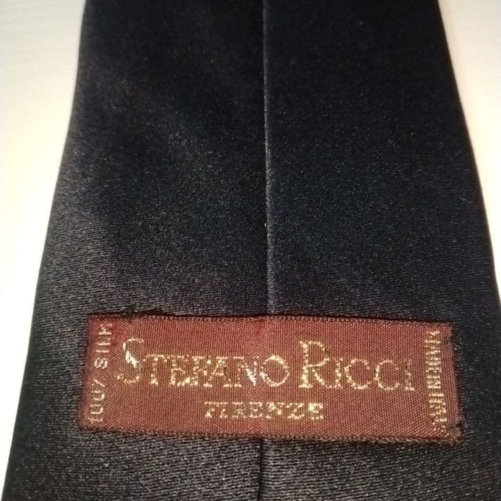 STEFANO RICCI メンズネクタイ3点セットまとめ売り ネイビー青黒