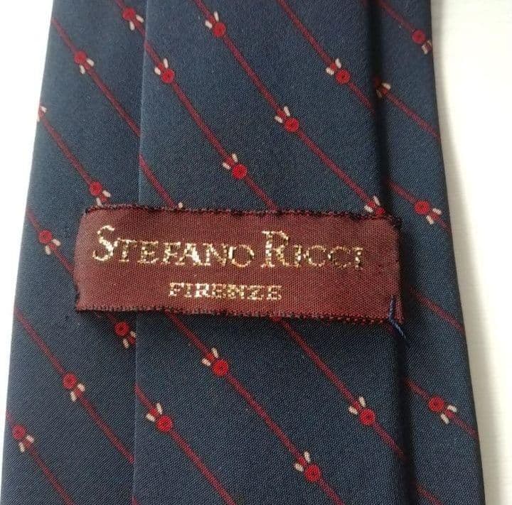 STEFANO RICCI メンズネクタイ3点セットまとめ売り ネイビー青黒