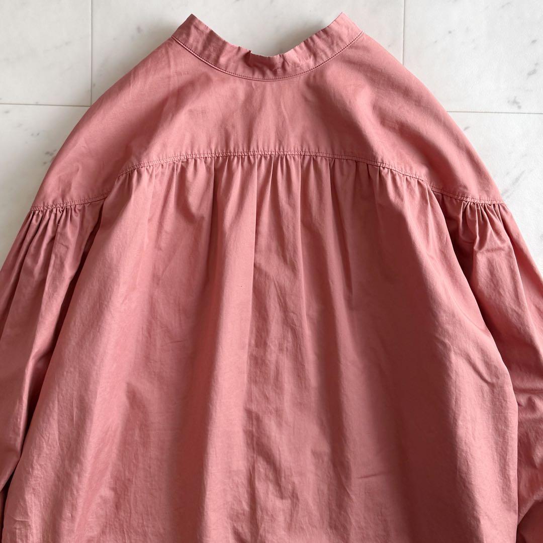 美品 トゥモローランド バンドカラー コットン シャツブラウス◆ピンク