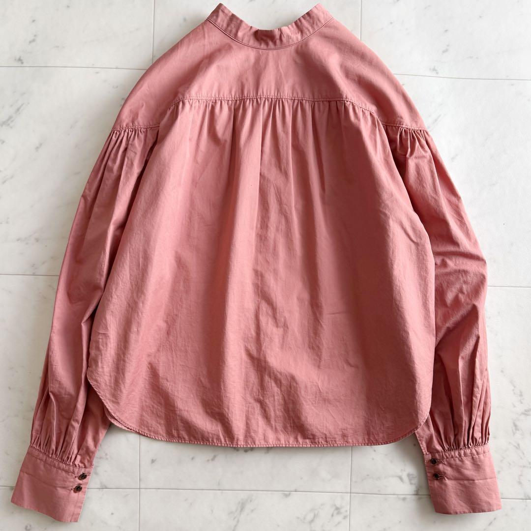 美品 トゥモローランド バンドカラー コットン シャツブラウス◆ピンク