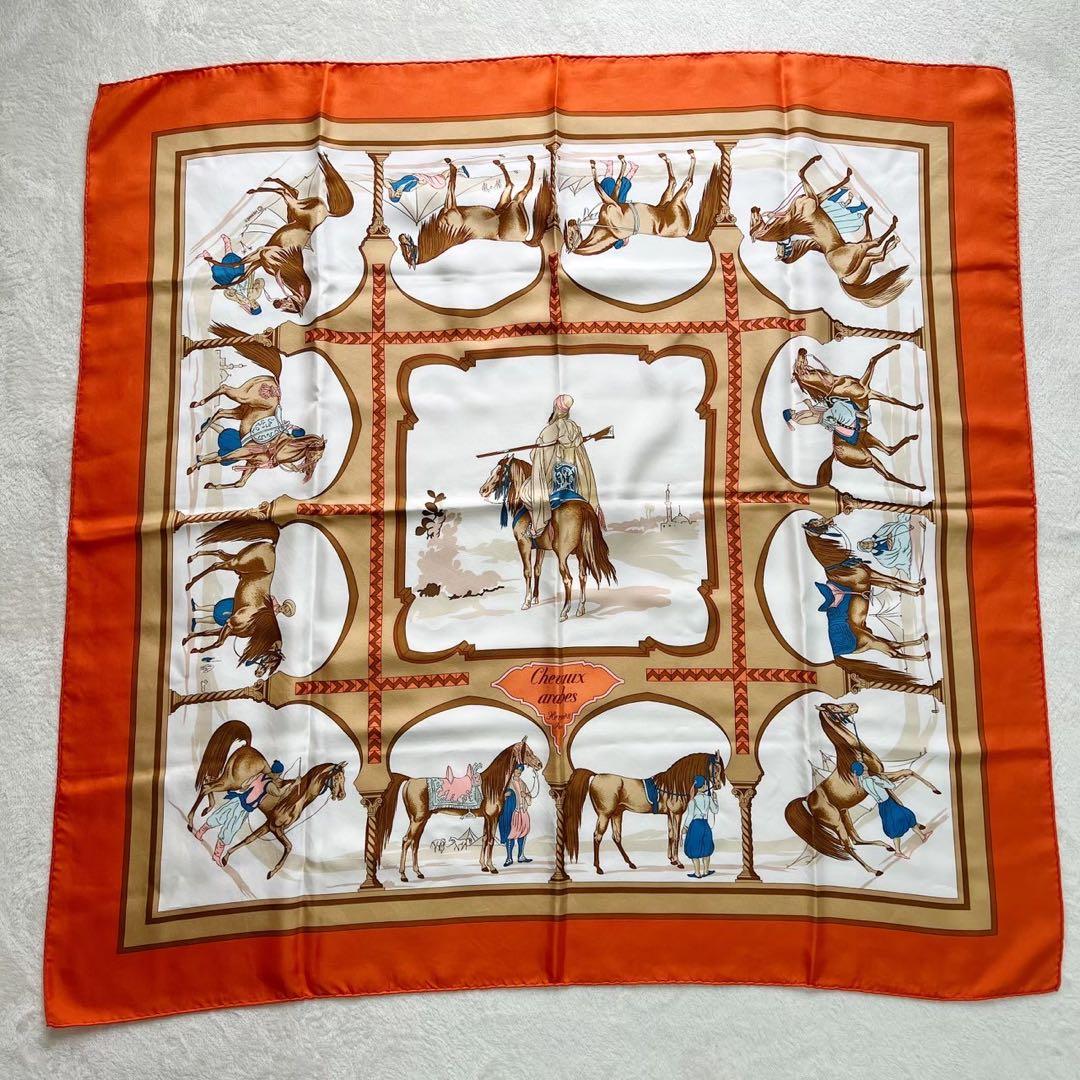 エルメス HERMES カレ90　アラブの馬　Chevaux arabes