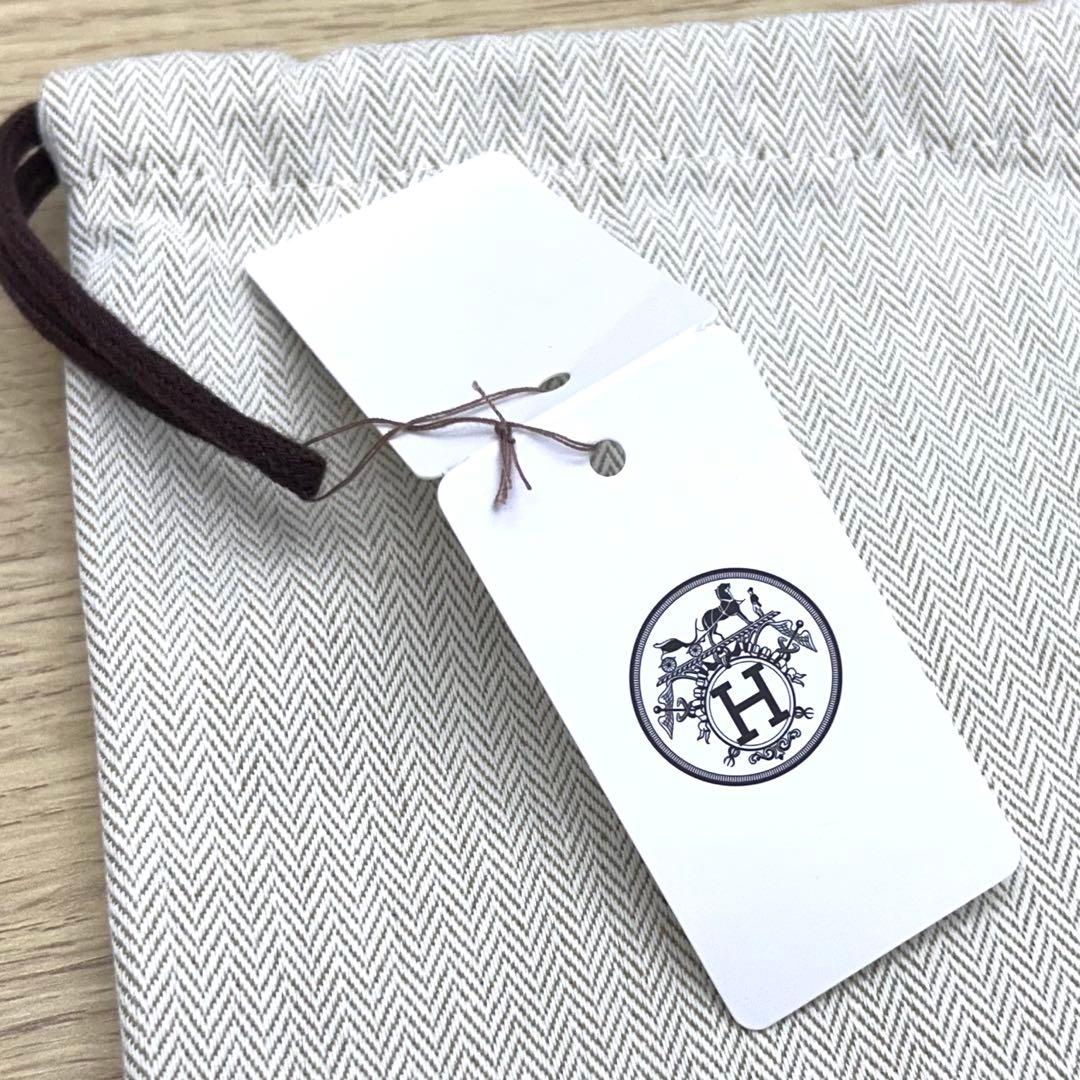 【新品未使用】タグ付 エルメス 正規品 保存袋 巾着袋 バッグ用 ヘリンボーン柄