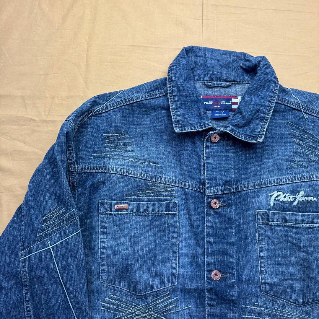 美品　PHAT FARM カバーオール　ファットファーム　デニムジャケット　L