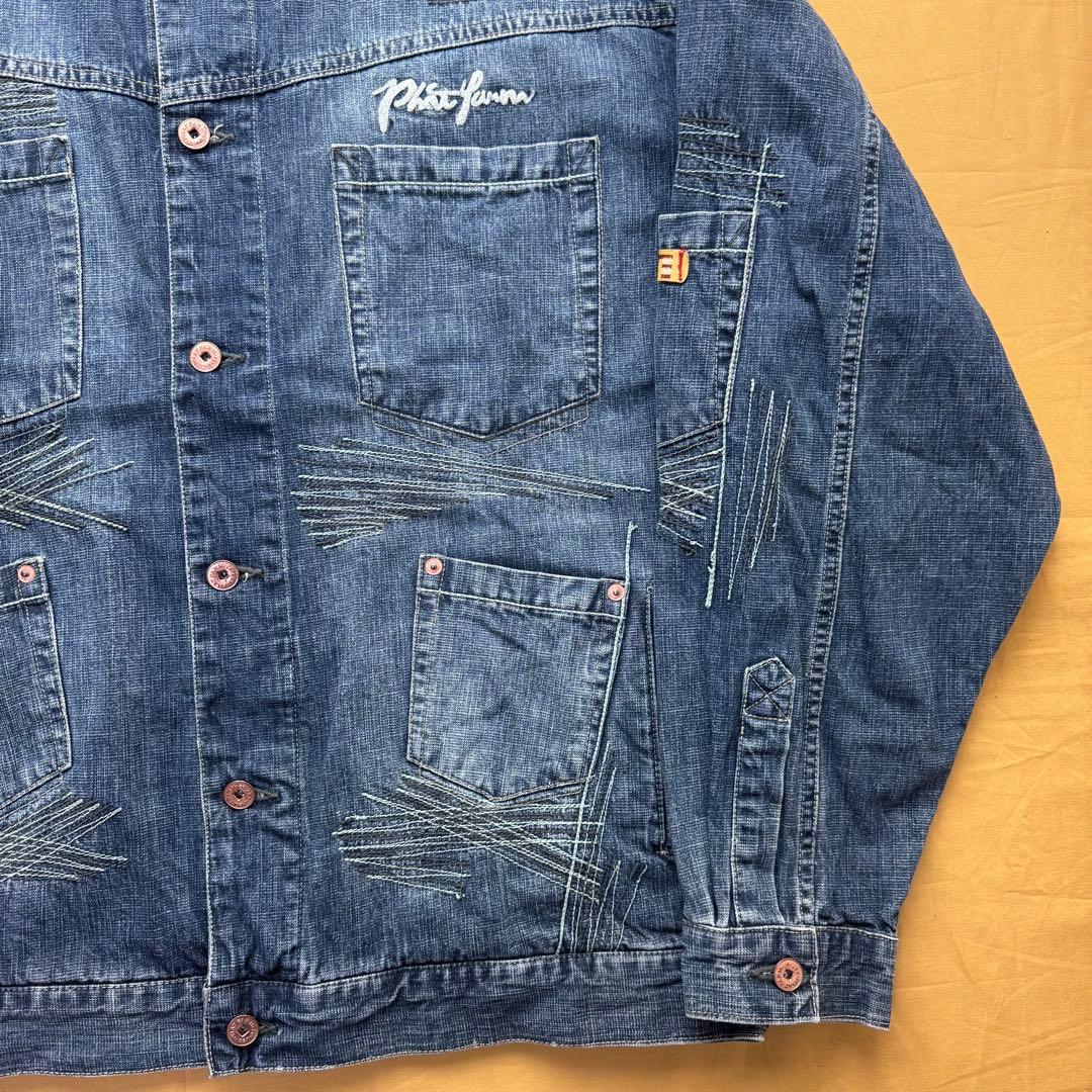 美品　PHAT FARM カバーオール　ファットファーム　デニムジャケット　L