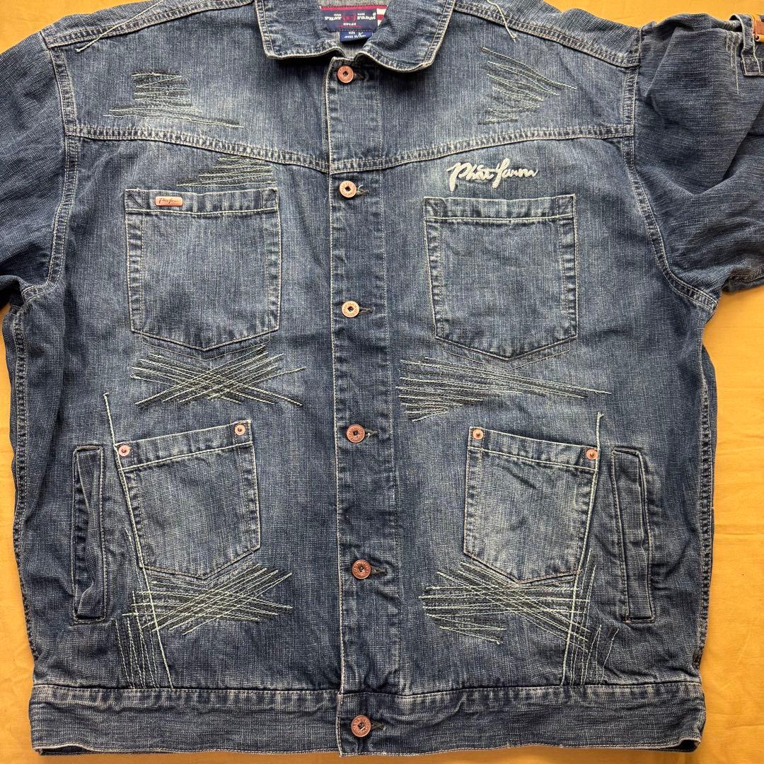 美品　PHAT FARM カバーオール　ファットファーム　デニムジャケット　L