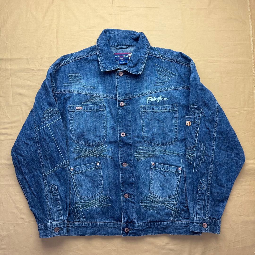 美品　PHAT FARM カバーオール　ファットファーム　デニムジャケット　L
