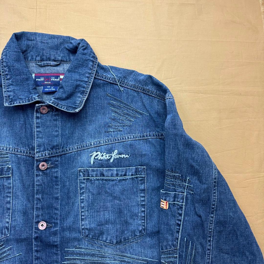 美品　PHAT FARM カバーオール　ファットファーム　デニムジャケット　L