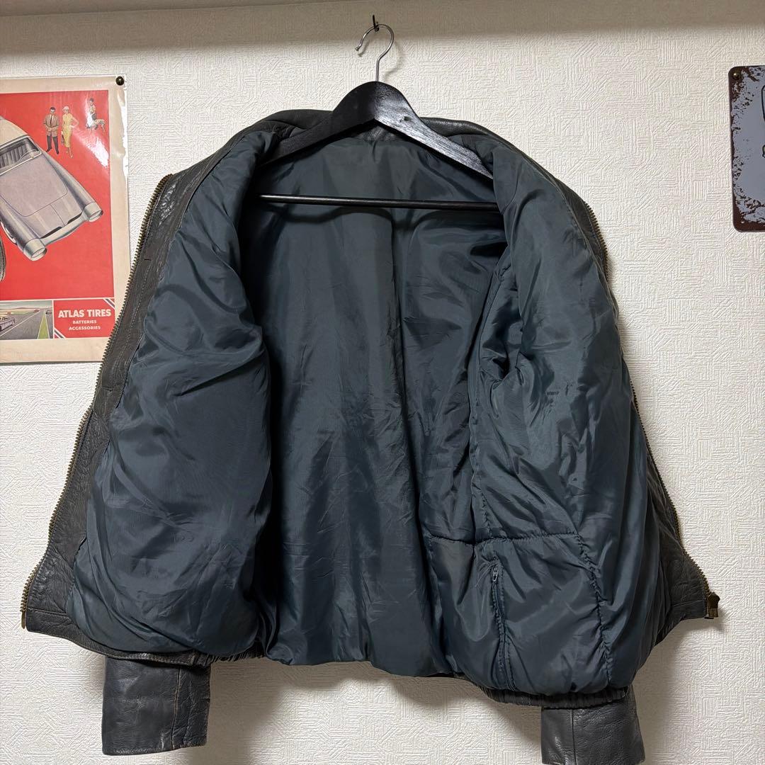 K*n様 希少　70〜80s フランス軍　レザー　パイロットジャケット　民間品