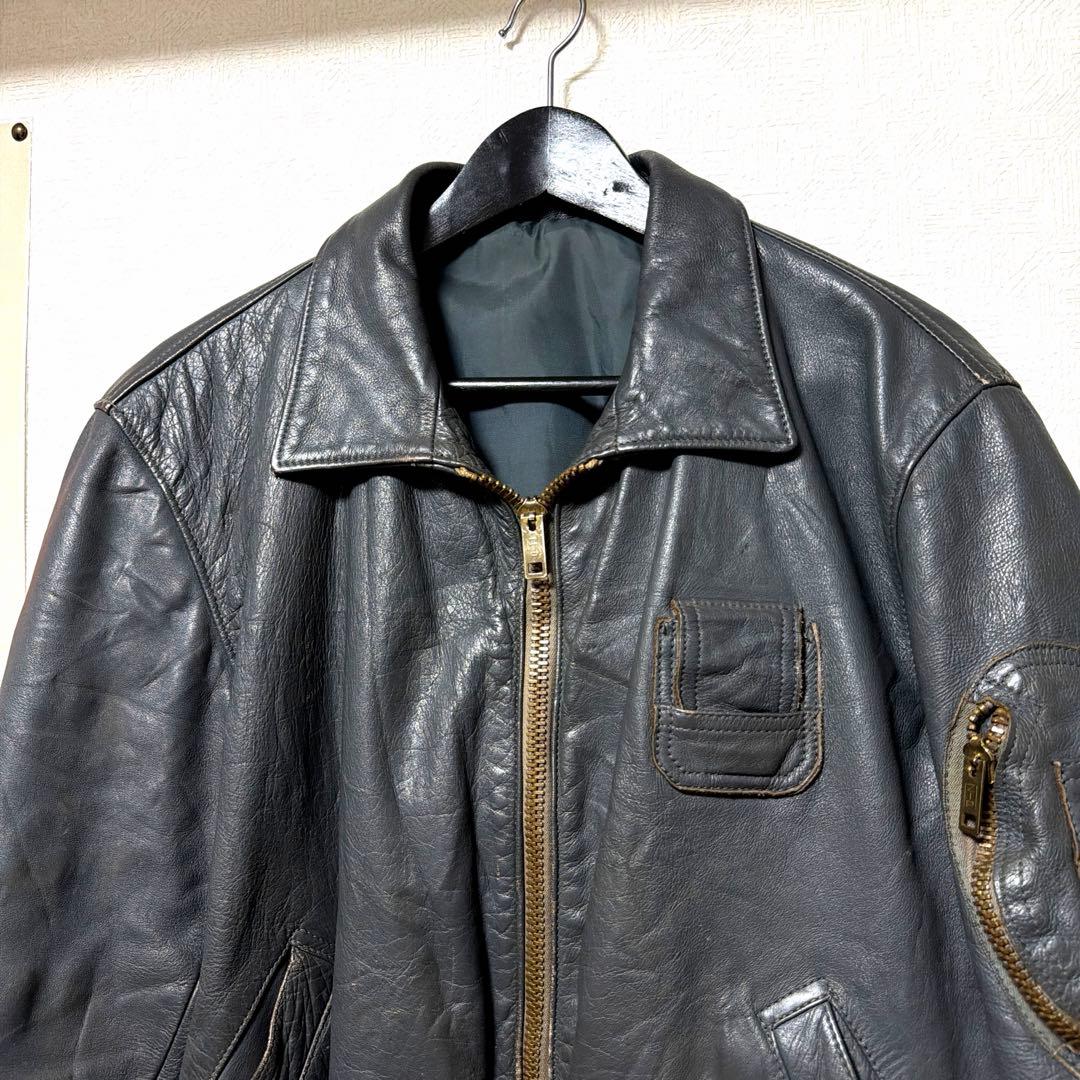 K*n様 希少　70〜80s フランス軍　レザー　パイロットジャケット　民間品