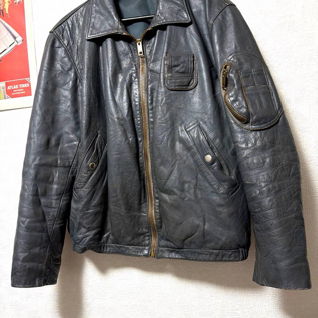 K*n様 希少　70〜80s フランス軍　レザー　パイロットジャケット　民間品