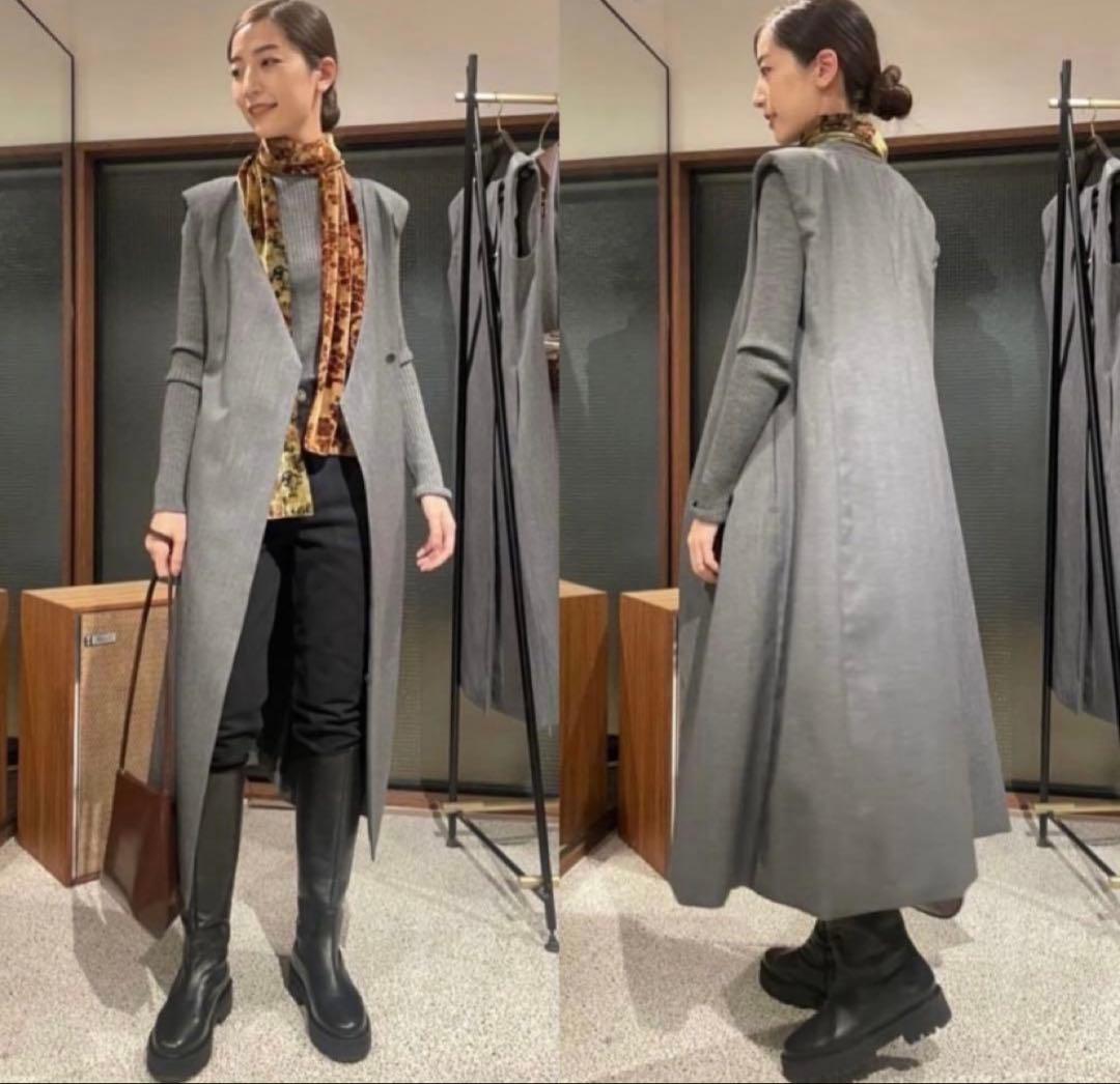 【VERMEIL×スタイリスト別注】2WAY ツイルロングジレワンピース