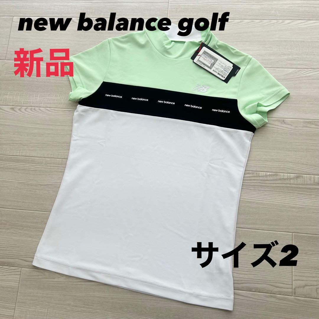 新品　ニューバランスゴルフ　モックネック　半袖シャツ　カットソー　ホワイト　2