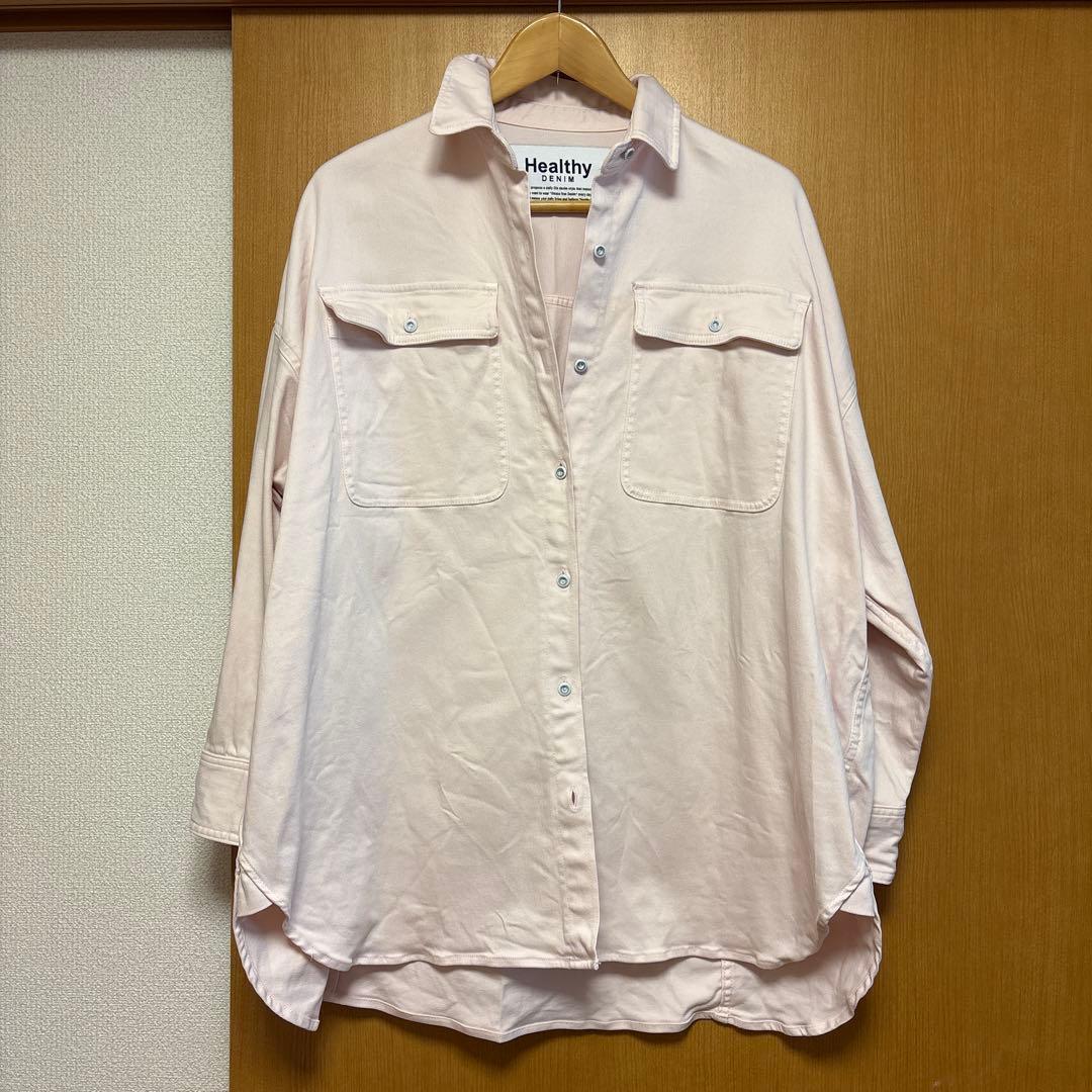 極美品　healthy denimヘルシーデニム　almondピンク