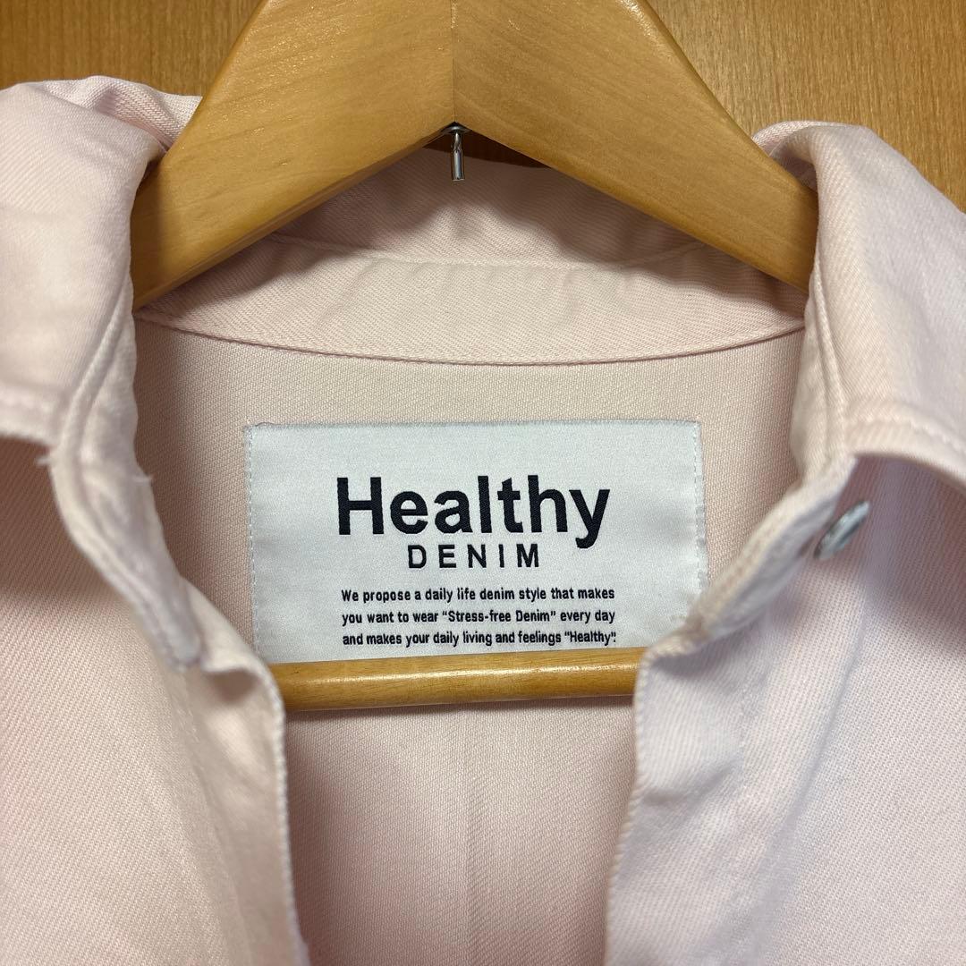 極美品　healthy denimヘルシーデニム　almondピンク