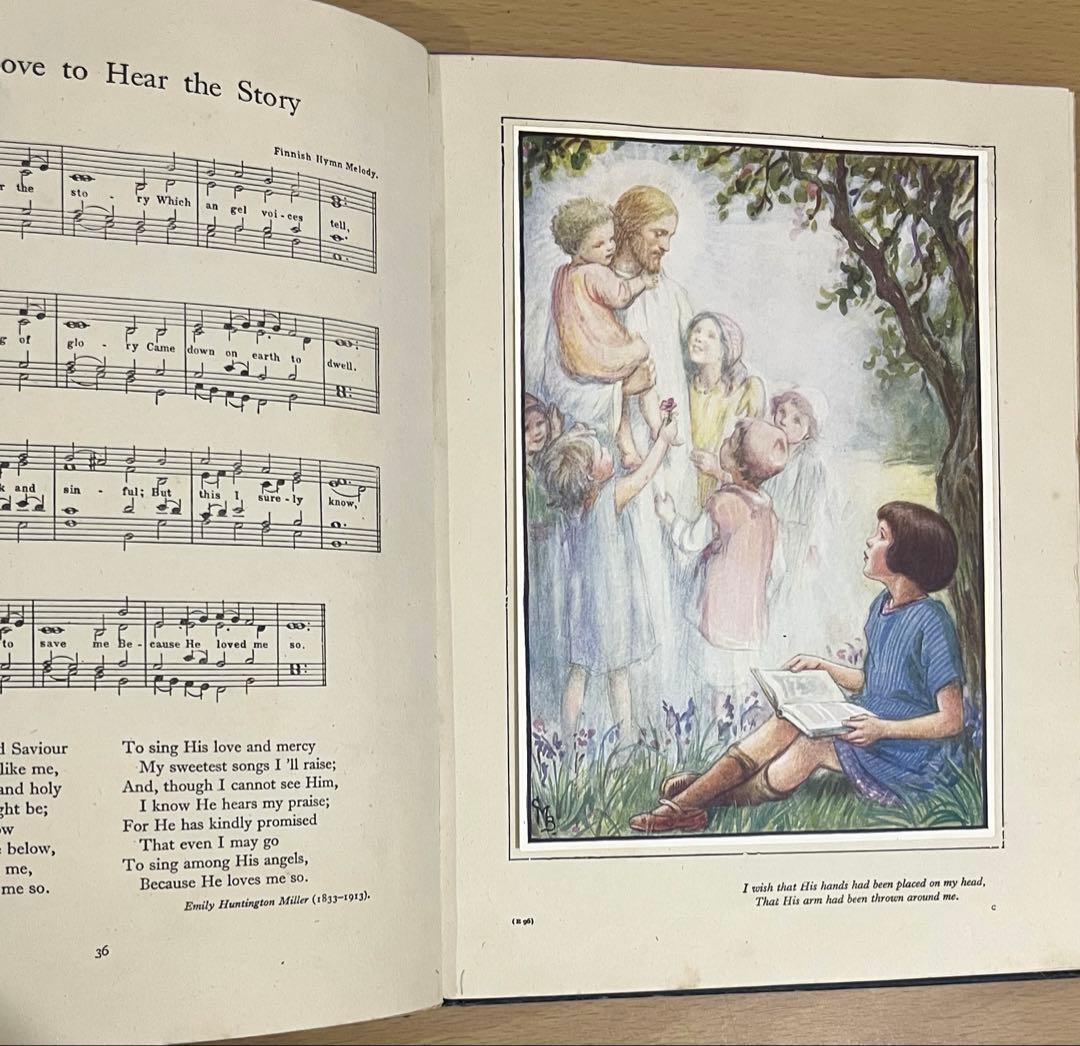 No361 希少 アンティーク 古書 洋書 楽譜 絵本 童謡 聖歌集