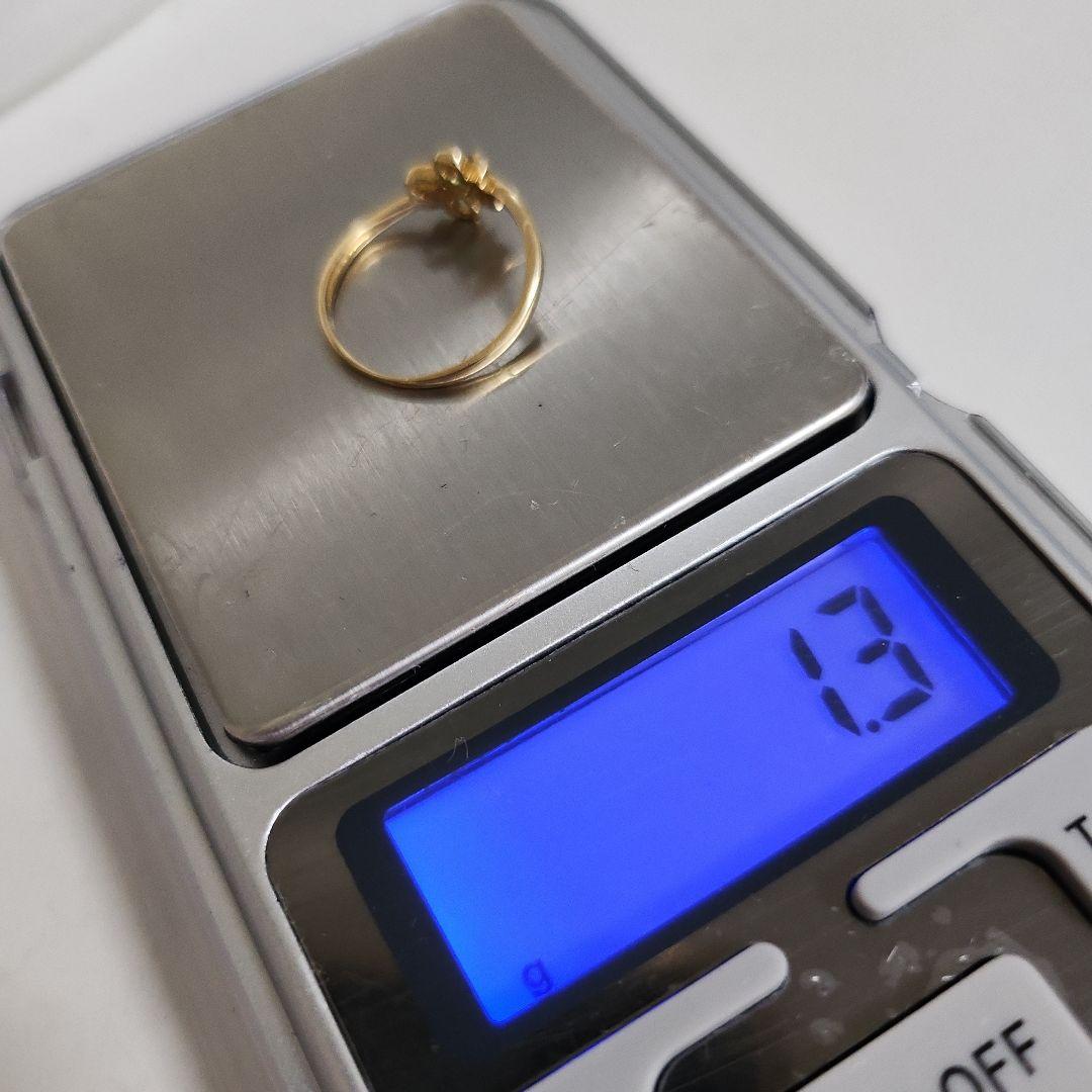 花モチーフ ダイヤモンドリング　K18 18金 49号