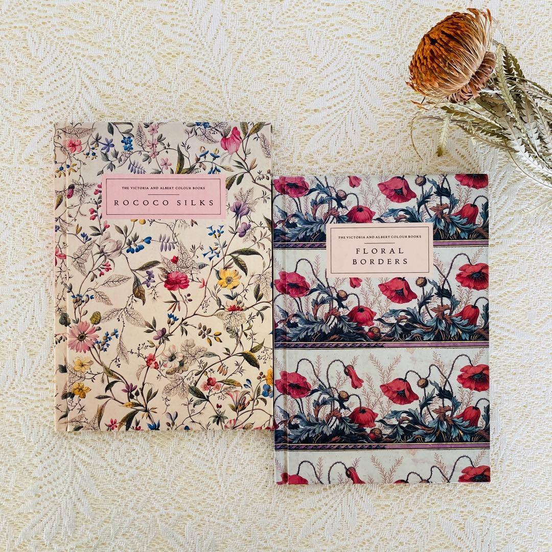 洋書　古書　ヴィクトリア&アルバート博物館カラーブック　フローラル2冊セット♪