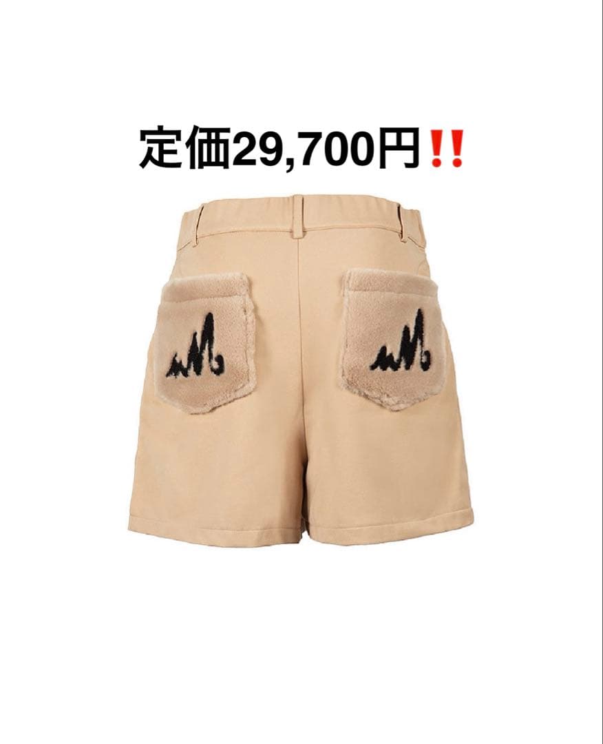 【新品】mutaファーポケットホットパンツ　ベージュ　　レディースＭ
