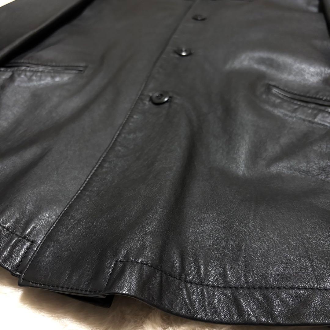 ゴートレザー M✨メンズティノラス レザージャケット ブラック コート 山羊皮