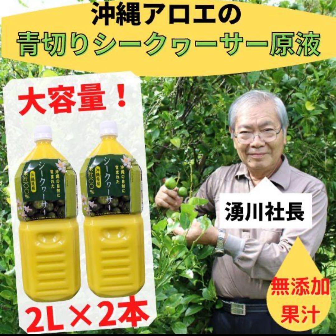 沖縄県産 青切りシークワーサー 原液果汁100％ 2本セット