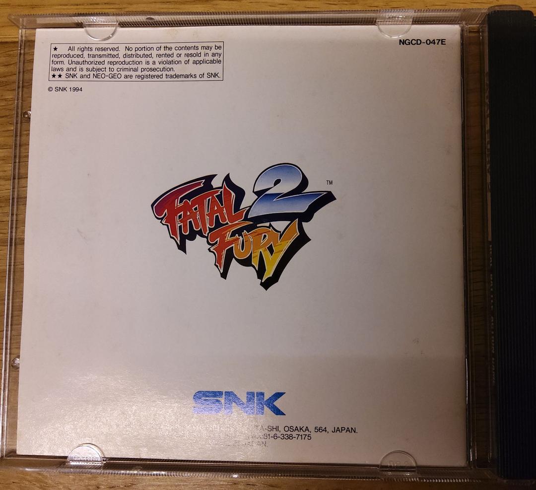 Fatal fury 2 neogeo CD 餓狼伝説2 ネオジオCD 海外版